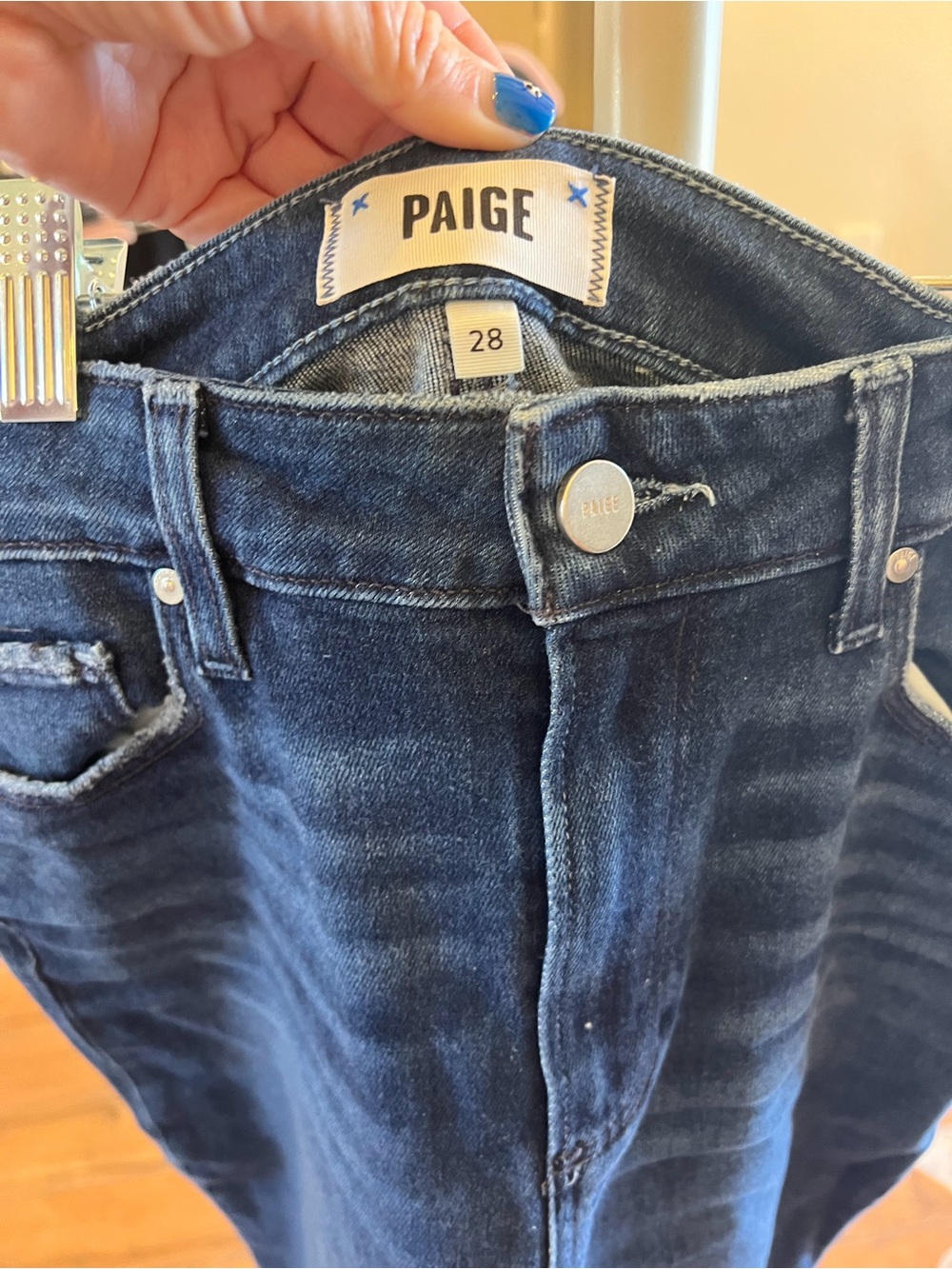 PAIGE Dark Blue High-Rise Women's Jeans